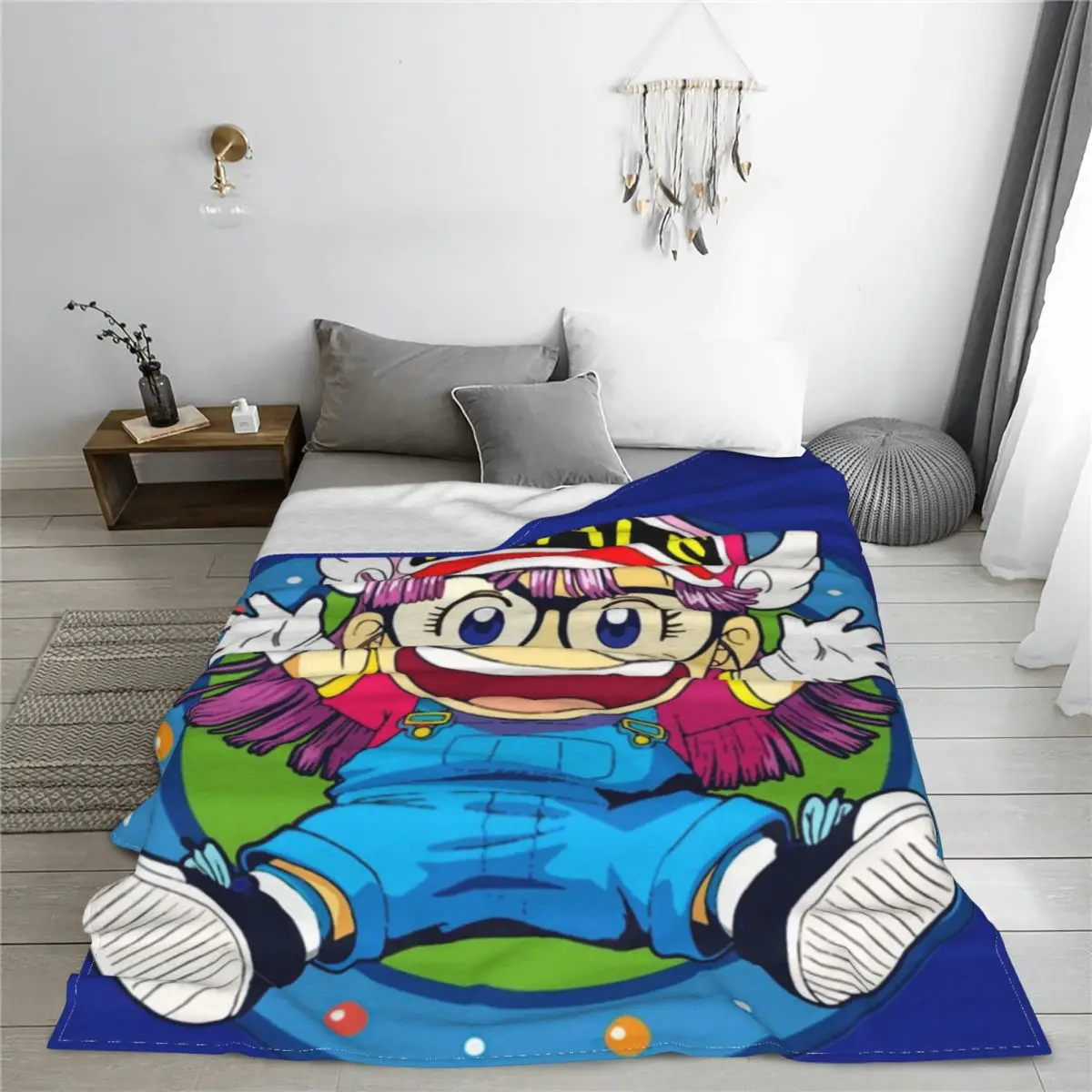 

Arale Winter Thicken Flannel Fleece Throw Blanket Warm Blankets Cotton Quilt Home sofa Bedroom Bedding Throws adult Cartoon