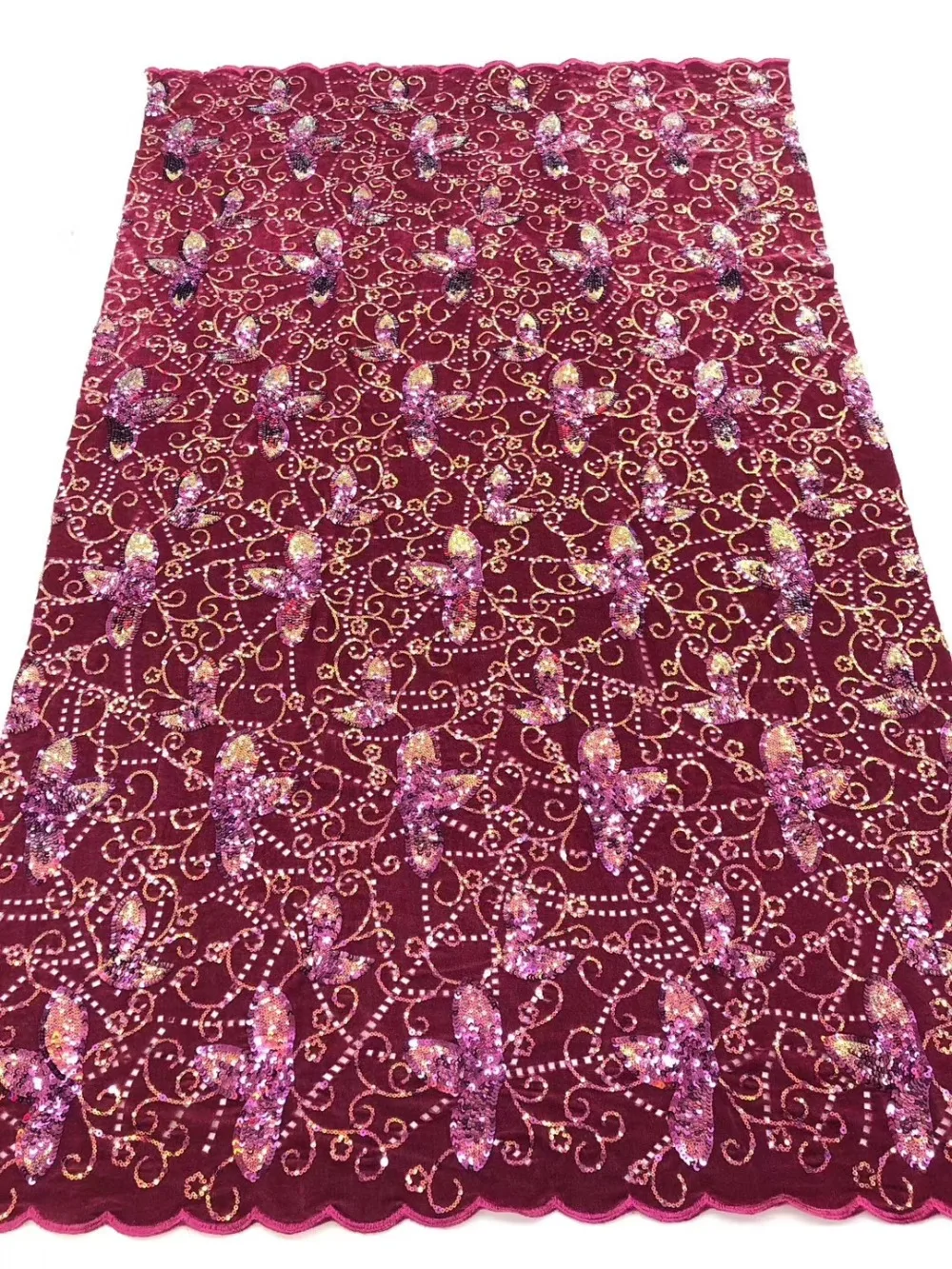 

Wholesale price New style velvet textile lace for celebration Embroidery French lace African party sequins lace fabric 2020