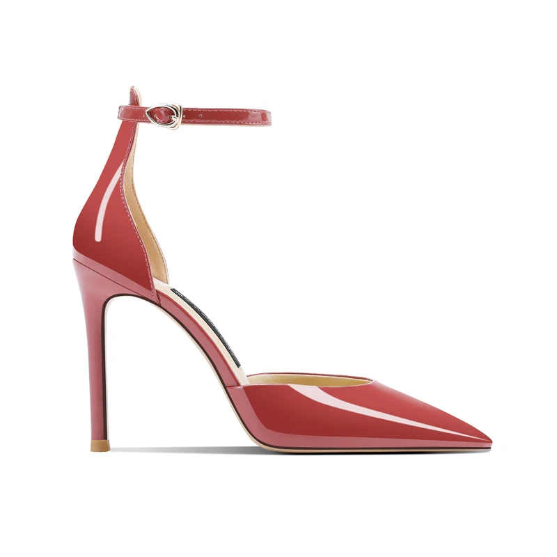 Hot Sale Woman Patent Leather Pointed High Heel Thin Heel Sexy Sandals Bun Hollow Simple Sandals