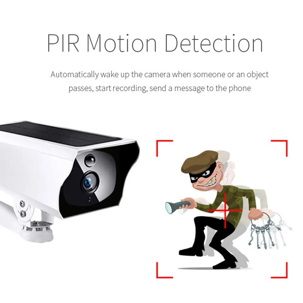 1080P Солнечная камера HD Беспроводная IP67 WiFi видеонаблюдения Solaire CCTV IP 850nm