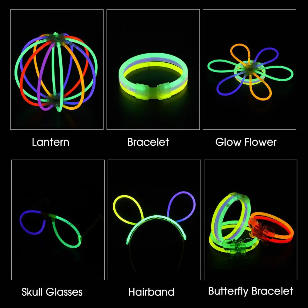 Флуоресцентный светильник светящиеся палочки набор светящаяся головная повязка