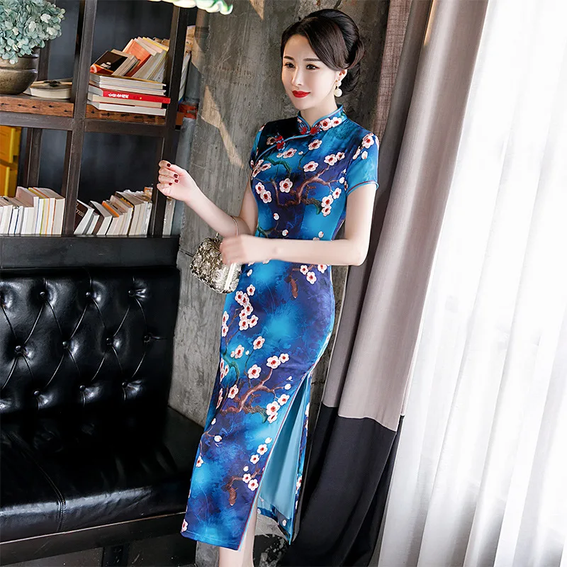 Весна-лето 2020 китайское платье высокое качество cheongsam qipao традиционное восточное