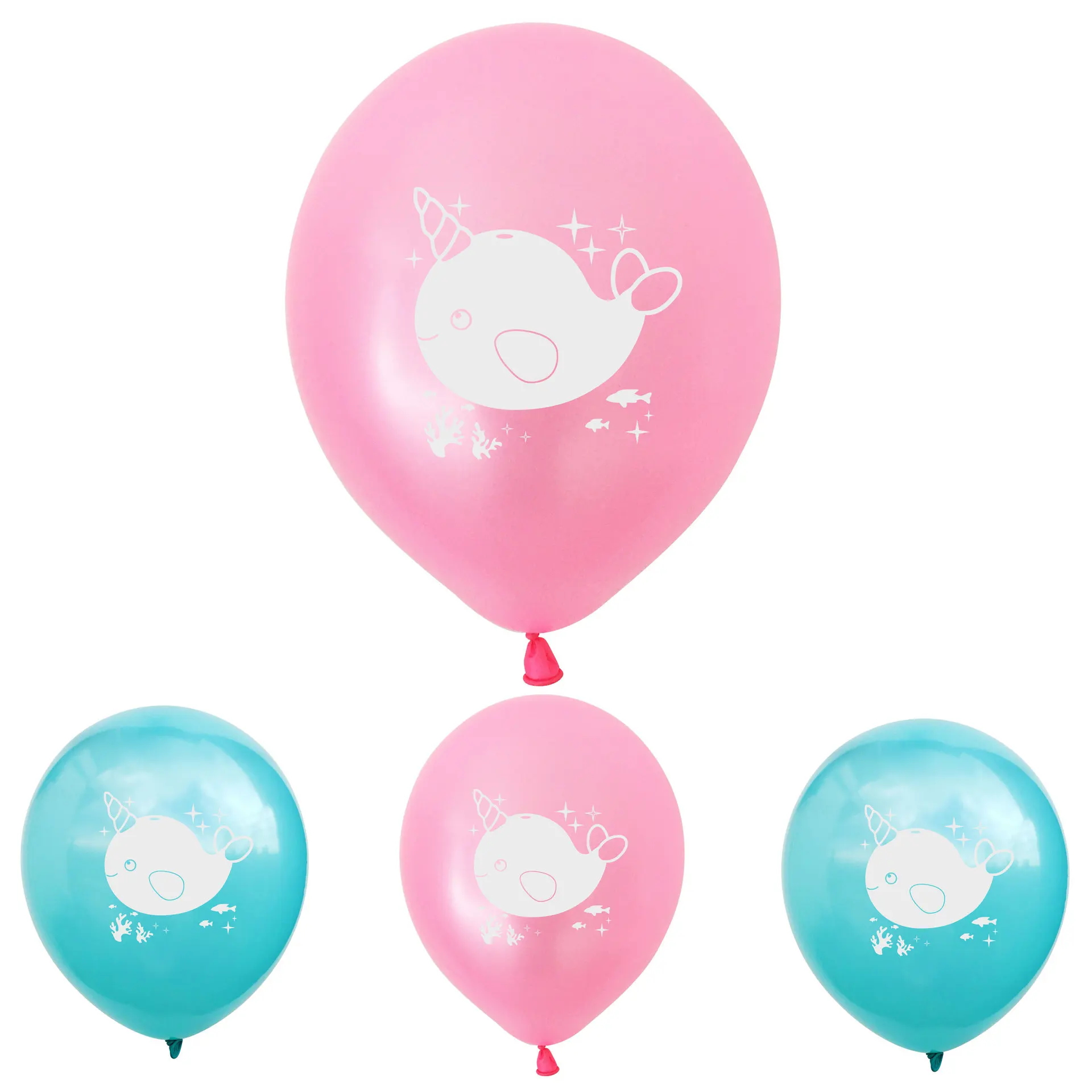 

22Pcs/lot 12inch Cartoon Whale Print Balloons Birthday Party Decoration Latex Balloon Helium Globos Birthday Ballon Party Decor
