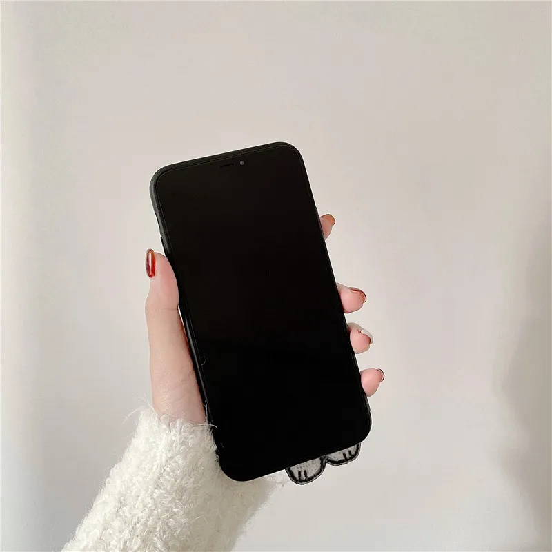 

Cute Bear Cows female soft Case For iPhone 11 12 Pro Max mini 7 8 Plus XR X XS MAX SE 2 luxury pu leather phone cover fundas