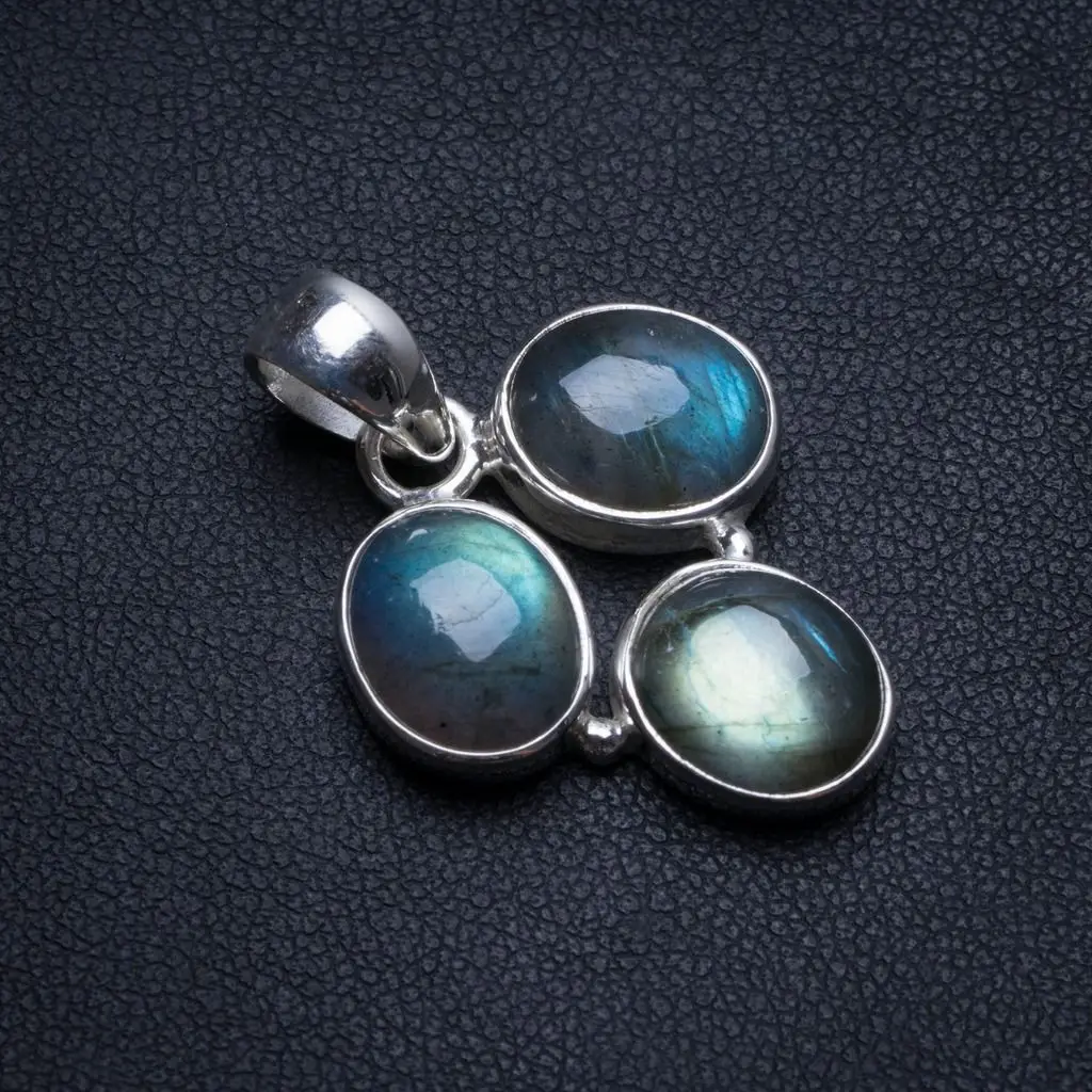 Натуральный синий огонь лабрадорит ручной работы уникальная фотоподвеска из