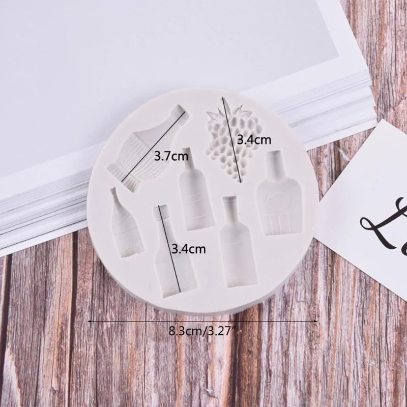 Red Wine Bottle Grape Shape Silicone Material Round Mould DIY Fondant Cake Mold Baking Tools Great Gift for Lover R7UB | Дом и сад