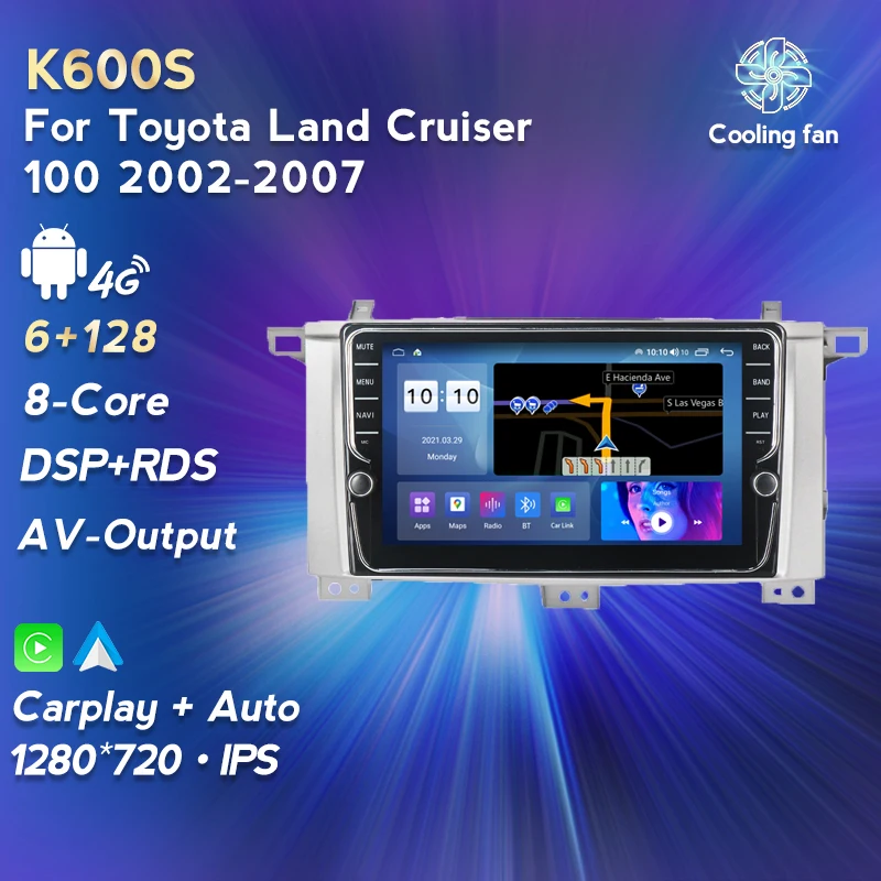 HD 1280X720 Восьмиядерный процессор 4G RAM 64G ROM LTE WIFI для Toyota Land Cruiser 100 2002-2007 автомобильный