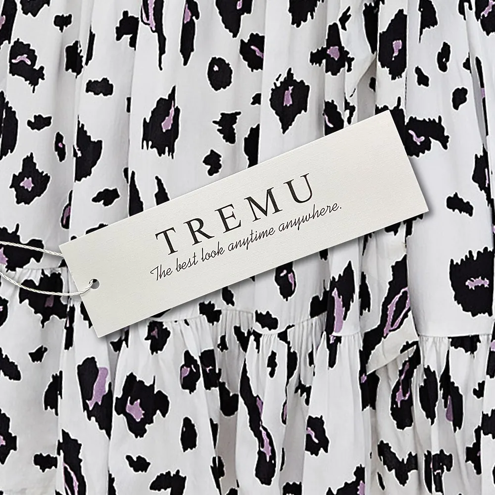 

TREMU O-Neck Sexy Leopard Print Cami Slip Dress Women's Summer Spaghetti Strap Mini Dresses