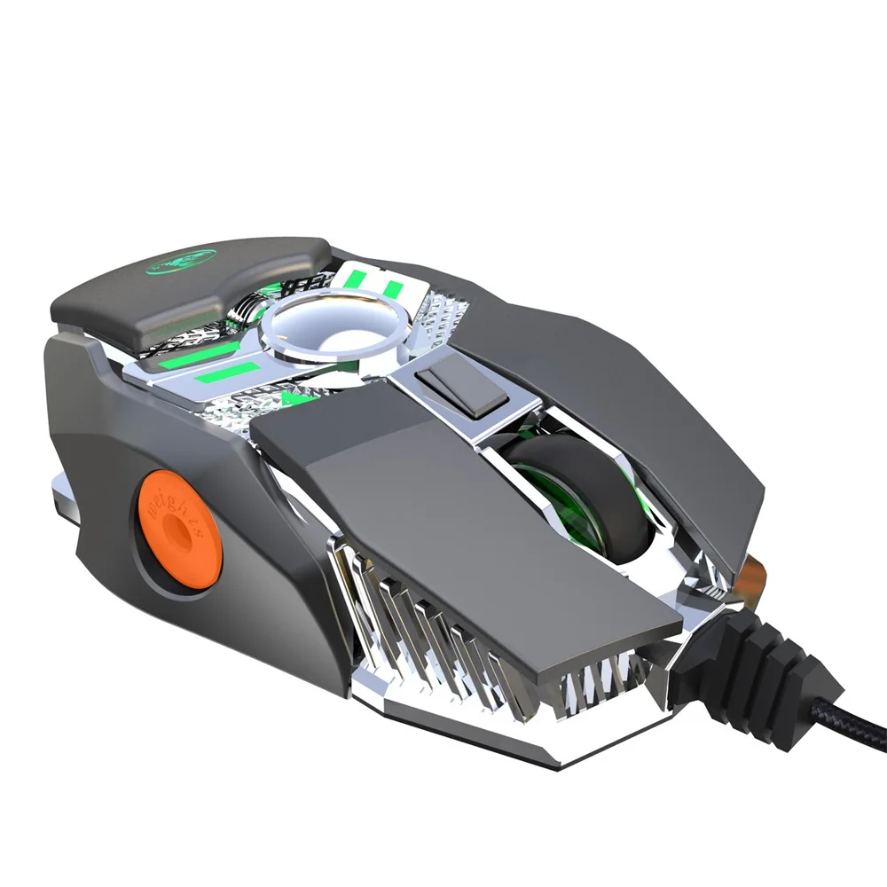 Проводная игровая мышь HXSJ J200 6400 DPI семи клавиш настройки макропрограммирования с