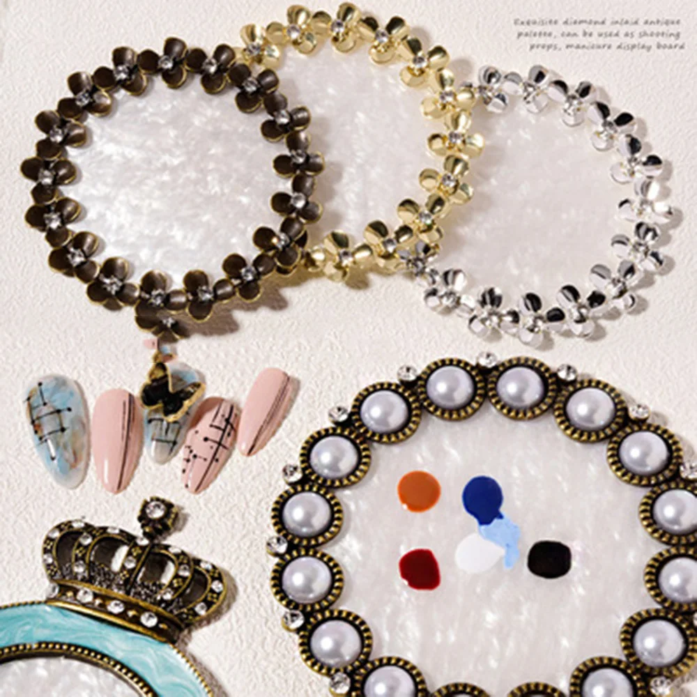 

Retro Flower Nail Plate Display Board Photo Props Pearl Display Frame Palette Nails Accessories Tools Organizer For Manicure New