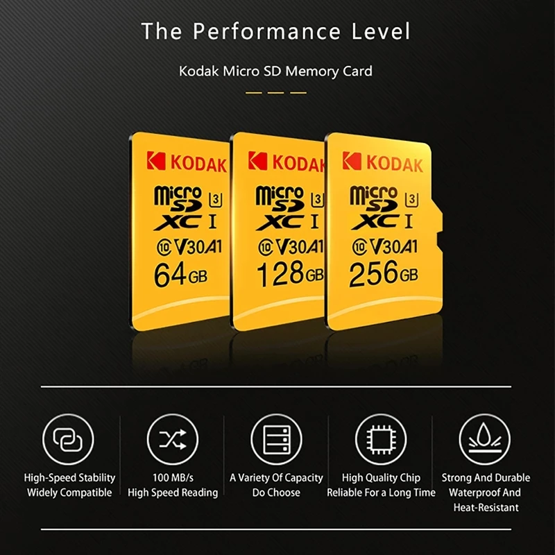 KODAK карта памяти Micro SD класс 10 256 ГБ 128 32 |