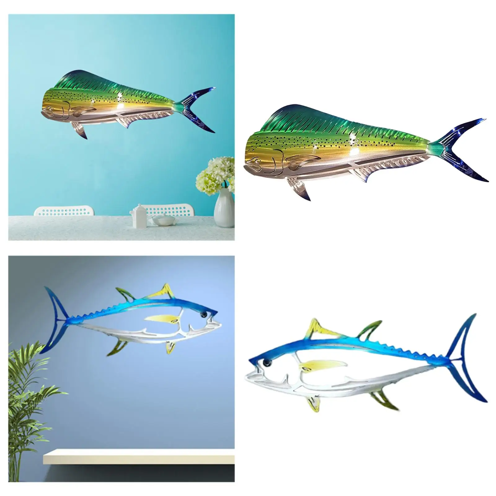 2 шт. металлическая подвесная скульптура в виде рыбы |