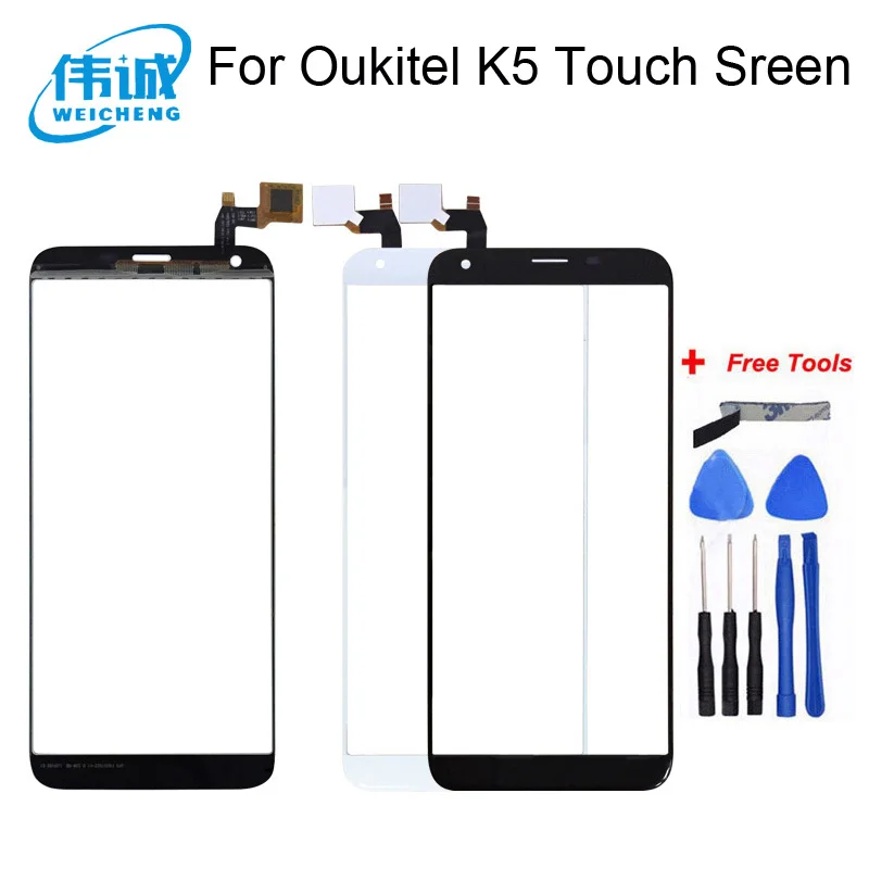 

WEICHENG 100% протестированное 5,5-дюймовое искусственное Переднее стекло для Oukitel K5 Сенсорная панель дигитайзера с заменой ленты