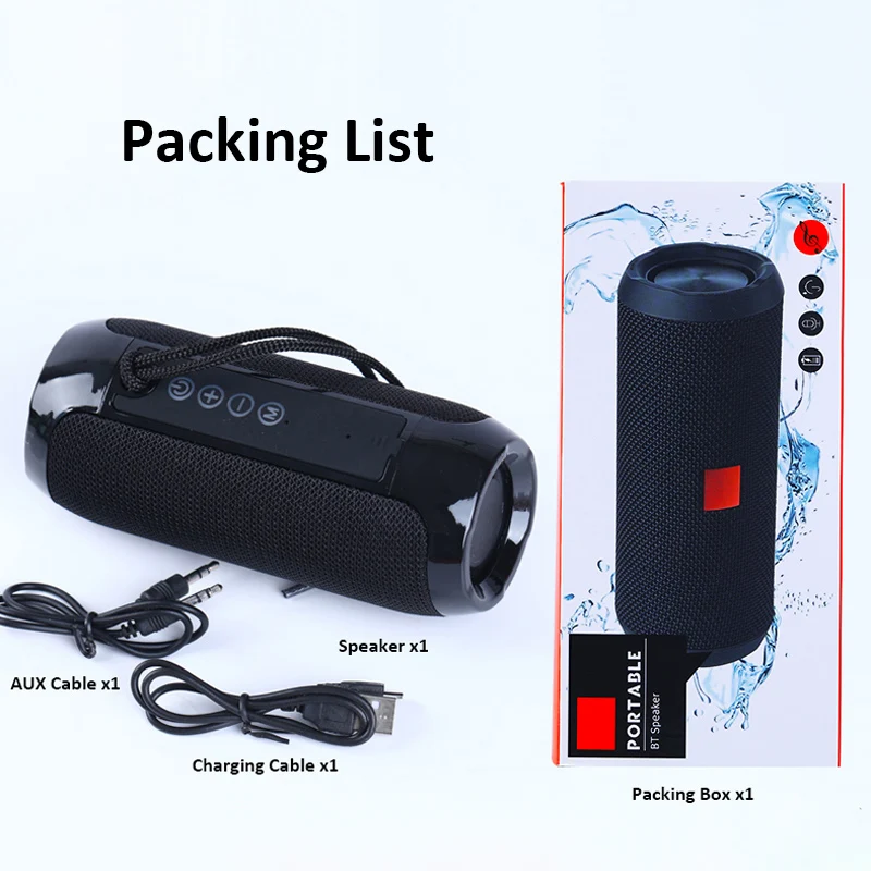 Портативная беспроводная Bluetooth колонка Бумбокс с сабвуфером и поддержкой FM радио