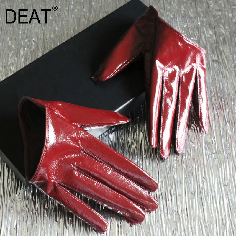 Женские кожаные перчатки до половины ладони DEAT короткие из овчины новинка