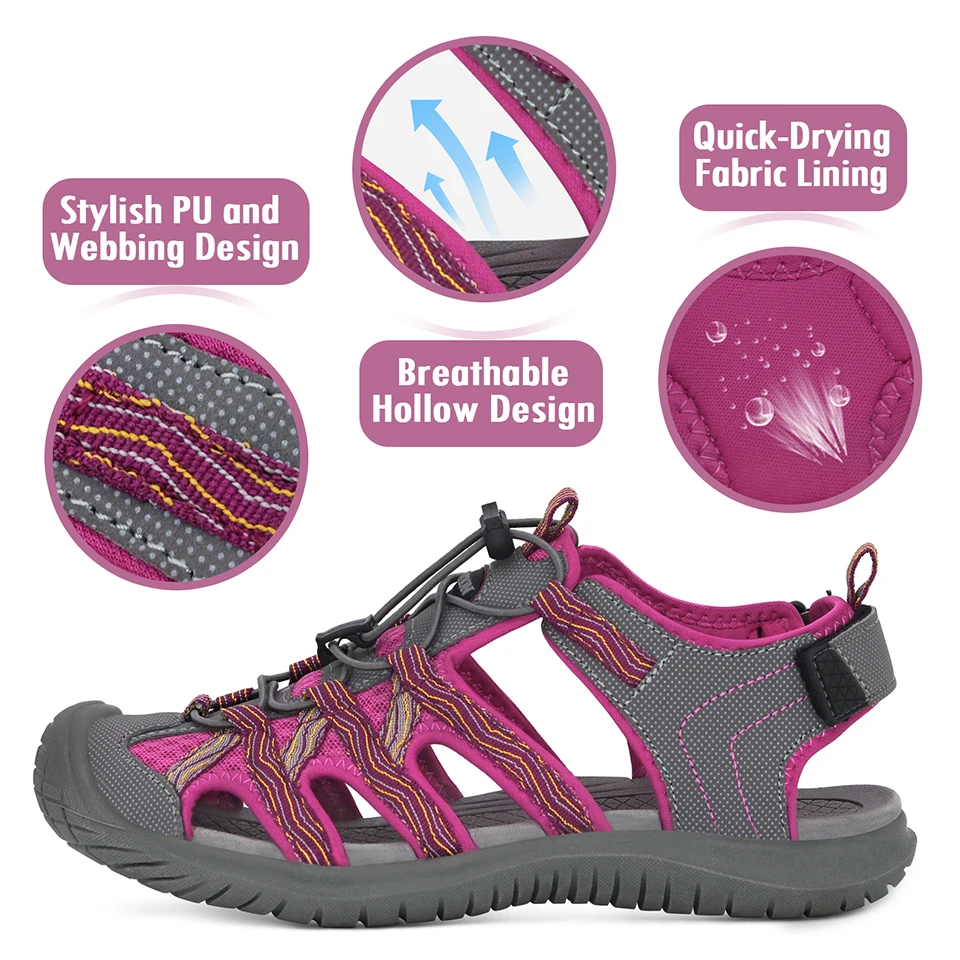 GRITION Women Sandals Luxury Brand Outdoor Summer Girls Beach Shoes Casual Trekking Hiking  2021 Size41 Flat Fashion Light Sport