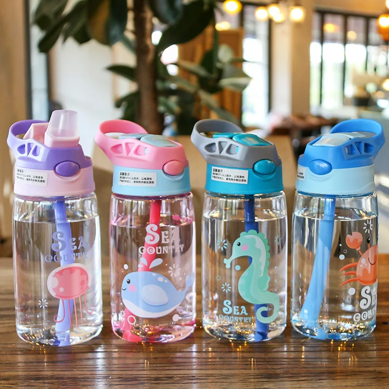 

Kids Water Cup Creative Cartoon Baby Feeding Cups with Straws Leakproof Water Bottles Outdoor Sports Portable Children's Cups