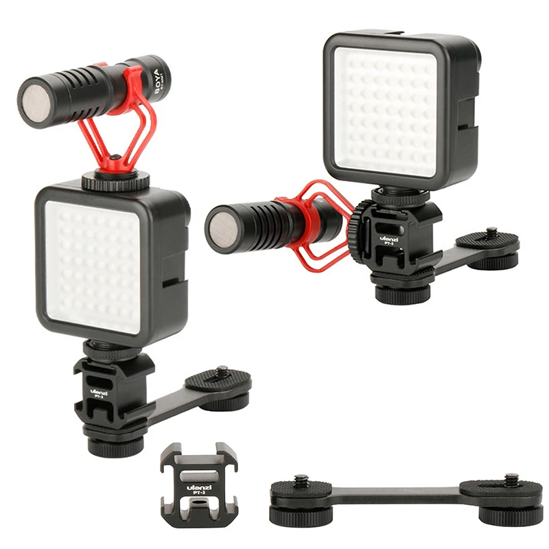 

1PC Triple Hot Shoe Mount Adapter Microphone Extension Stabilizer Bar Accessories