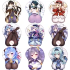 Удобный игровой коврик для мыши Genshin Impact, 3D стерео коврик для мыши Zhongli Keqing, силиконовый коврик для мыши на запястье для ПК и ноутбука