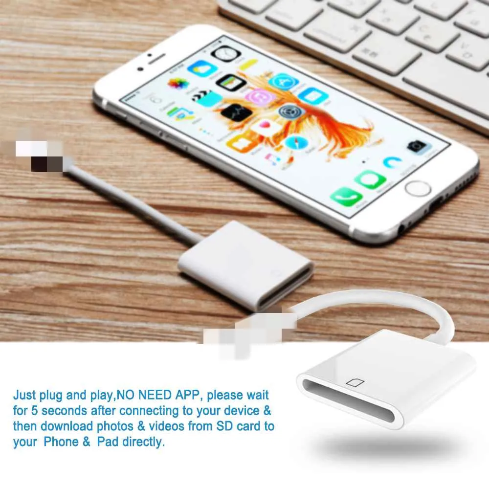 Фото Sd-кард-ридер Sindvor Micro SD OTG Смарт-камера кард-ридер для адаптера Lightning iPhone iPod карты Sd-кард-ридер Sindvor Micro SD OTG Смарт-камера кард-ридер для адаптера Lightning iPhone iPod карты