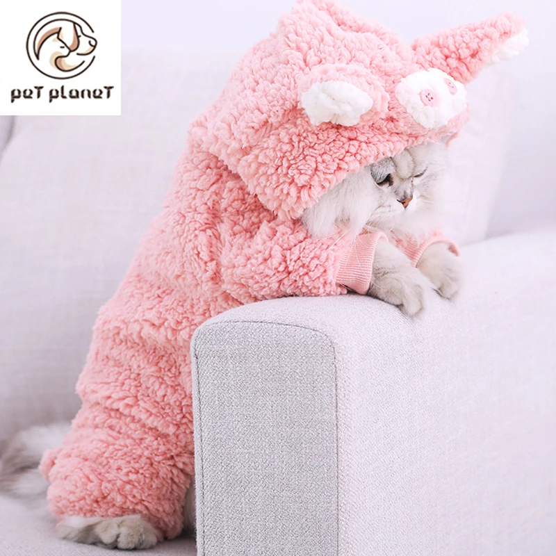 Одежда для домашних животных Осенняя теплая милая и удобная цельная одежда кошек