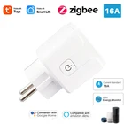 Smart Plug ZigBee розетка ЕС 16A Мощность безопасный монитор Функция времени Tuya Smart Life APP Управление работает с Alexa и Google Assistant