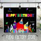 Виниловый фон для детской фотосъемки, Виниловый фон с изображением игры среди нас для вечеринки в честь Дня Рождения