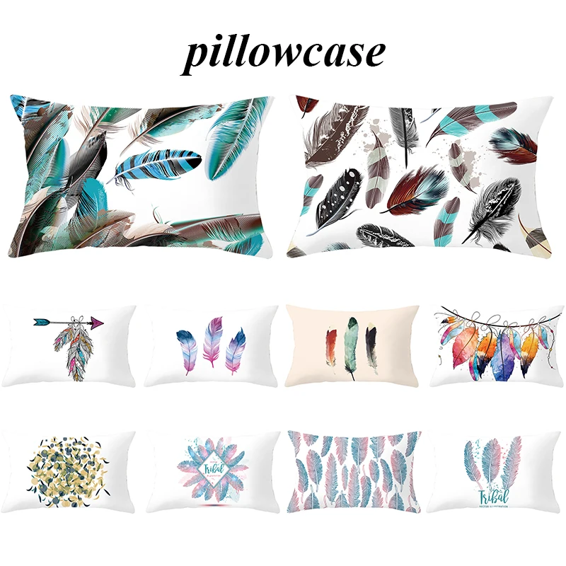 

Home Decor Peach Skin Single-sided Pillowcase Feather Mandala Pillowcase Sofa Sofa Cushion Case Living Room Decoration Throw