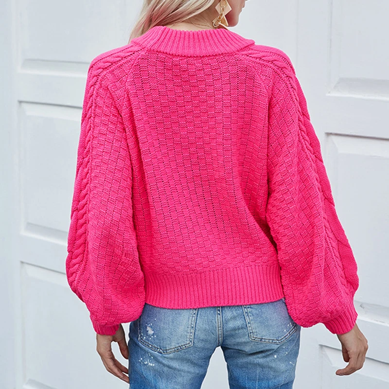 

Fanco 2020 Women Sweaters Autumn and Winter New O-Neck Pullover Ladies Sweater Long Sleeve Loose Solid Color Sweater Top