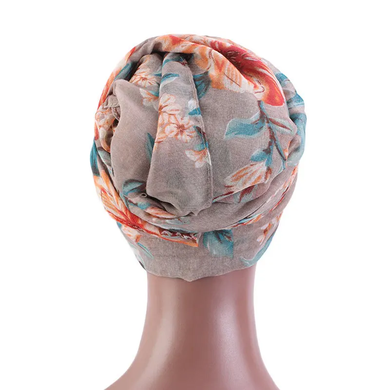 Ретро-стиль женская шляпа однотонный мусульманский хиджаб шарф индийские