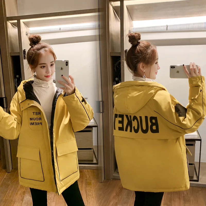 Парки с капюшоном и воротником пальто женские модные куртки хлопковой