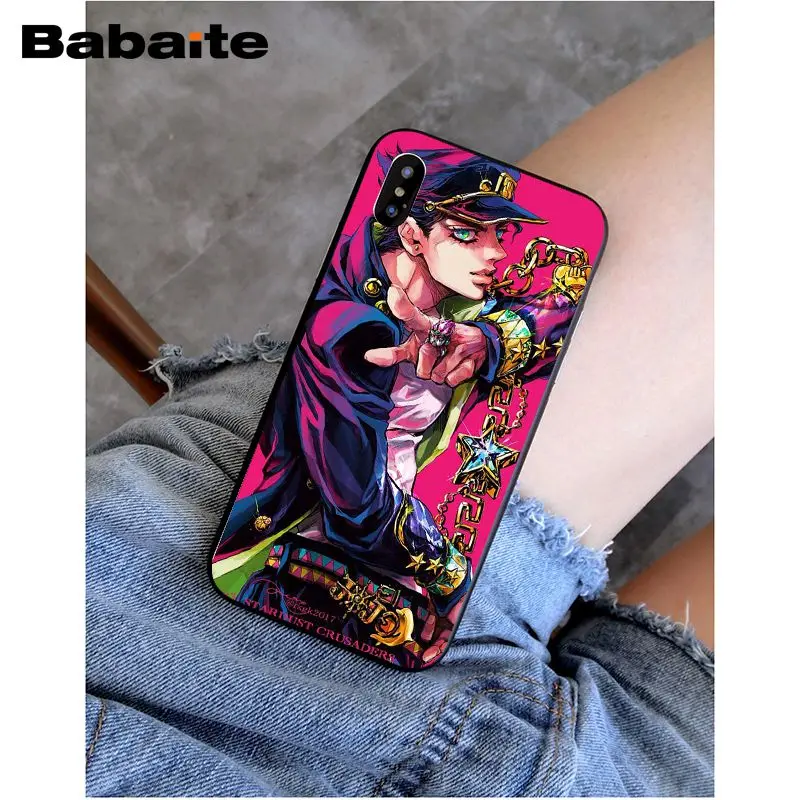 

Babaite JoJo's Bizarre Adventure Black Cell Phone Case for Apple iPhone 11 8 7 6 6S Plus X XS MAX 5 5S SE XR Mobile Cover