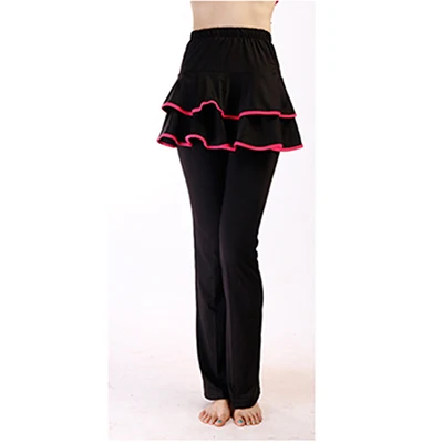 Rose Red Новая латинская юбка для танцев Для Женщин Йога Брюки латинский танец отдельная юбка из молочного шелка латинские Фитнес квадратный юбка для танцев Штаны для танцев Костюмы - Цвет: Rose Red