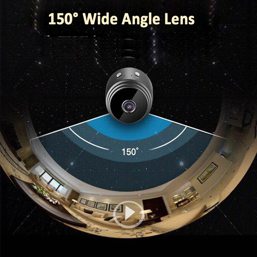Hebeiros HD 1080P ультра мини размер Магнитная база Портативный Wifi ip камера со