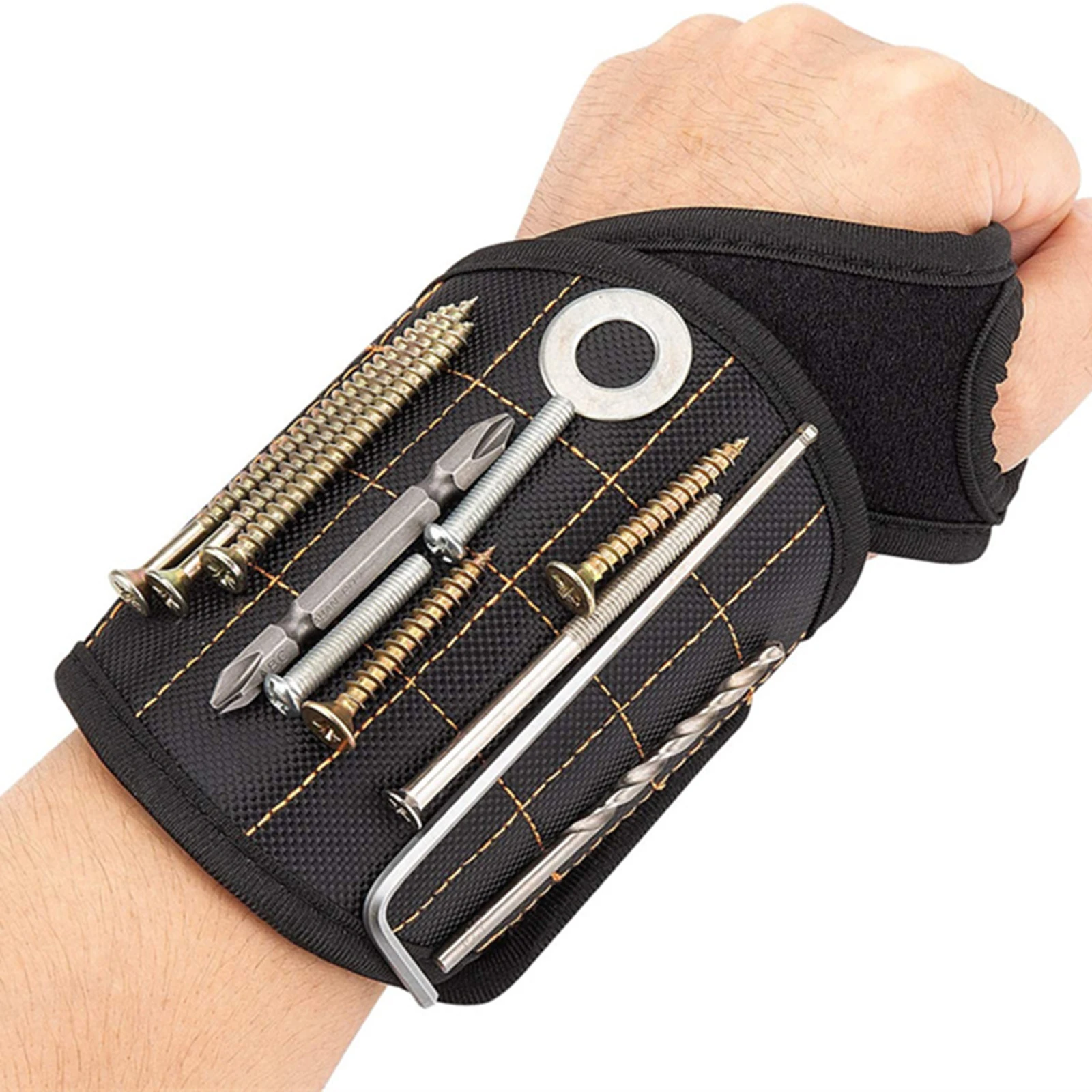 

Lightweight Magnetic Wrist Strap with 16 Strong Magnets Carpenter Repair Tool Belt Wristband for Holding Screws Nails Drill