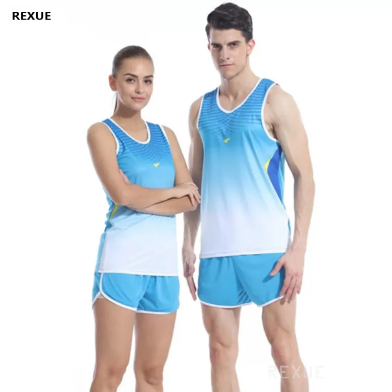 New running set Men Marathon Clothes Vest+Shorts Racing kits Track Jogging Suit Sportwear Sports Set Running Outdoors | Спорт и
