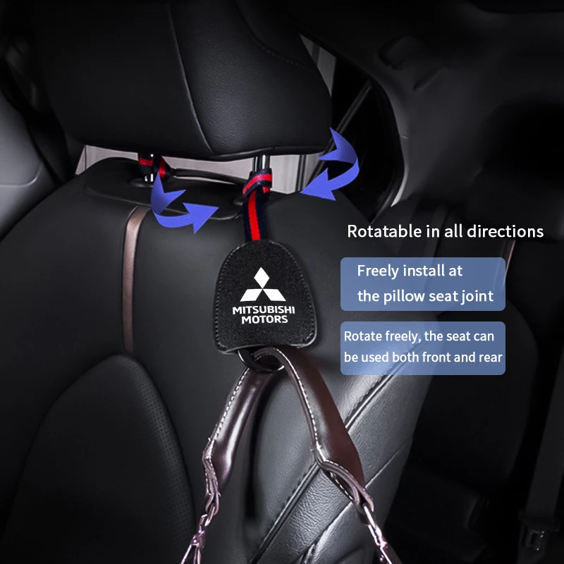 

Car organizer back seat leather can hide Mitsubishi- hook car seat storage car decor for Mitsubishi- Pajero SAX Outlander L200