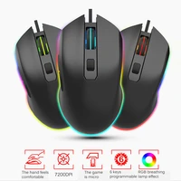 non slip wired ergonomic mouse with usb interface micro switch colorful backlight for home office gaming luminous scroll wheel