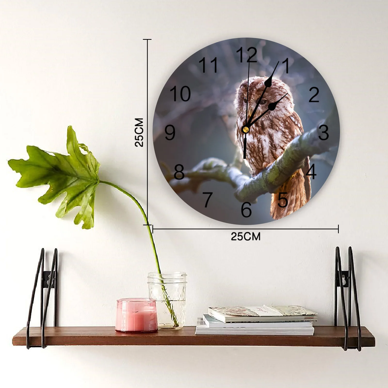 Картина маслом сова лес настенные часы домашний Декор Спальня бесшумные Oclock