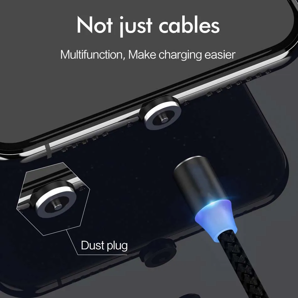 Магнитный кабель USB для зарядки магнитный Micro Type C телефона шнур Android