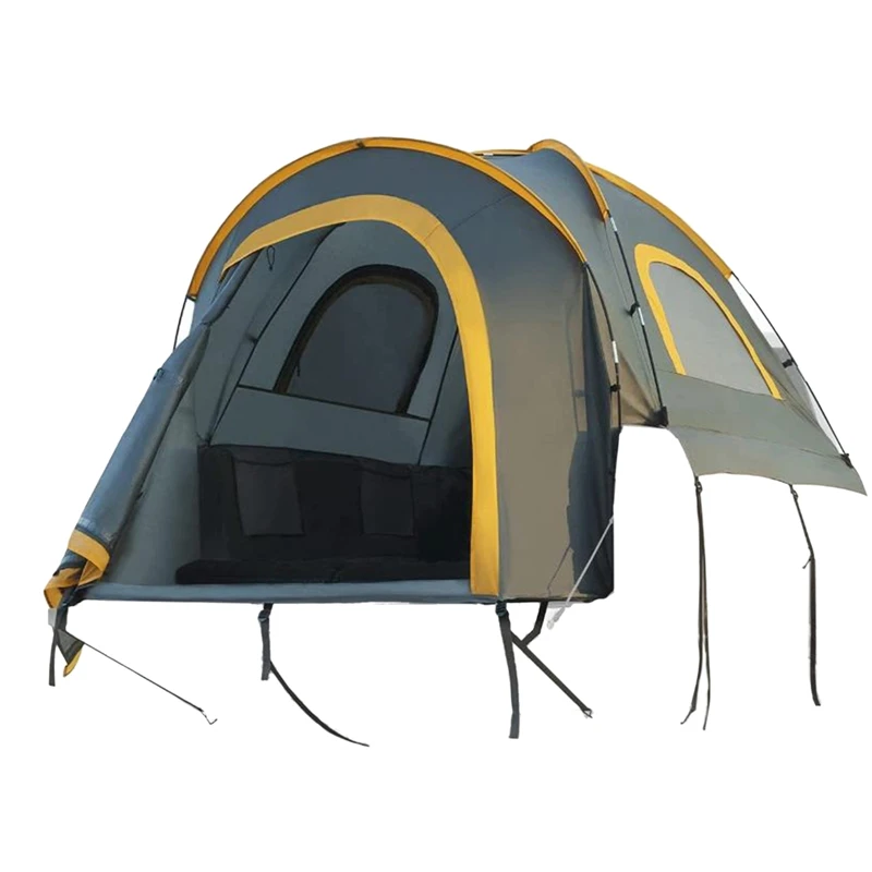 저렴한 트럭 캠핑 텐트, 5.5 '-6' 방수 픽업 트럭 침대 텐트 PU2000mm 더블 레이어 2 인용 휴대용 슬리핑 텐트