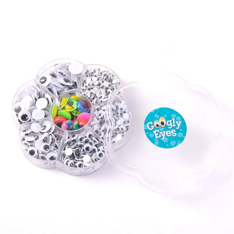 

Universal 700Pcs 4/5/6/7/8/10/12mm Total Mixed Googly Eyes Self-adhesive DIY R7RB