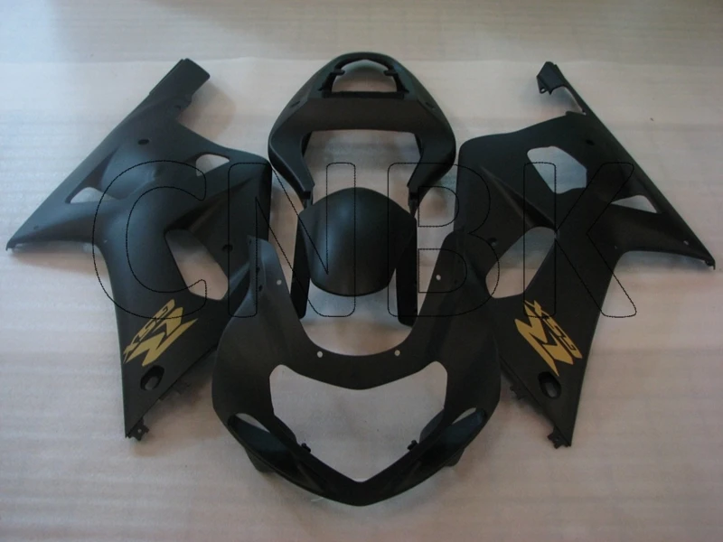 GSXR 600 750 1000 2002 набор для всего тела GSX R 2000 матовый черного и золотого цвета 2003 K1 2