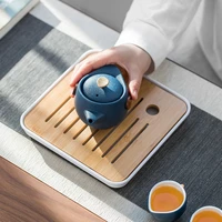 bamboo tea trays board room table drainage water storage rack cup serving food plate chinese tea ceremony tools organizer