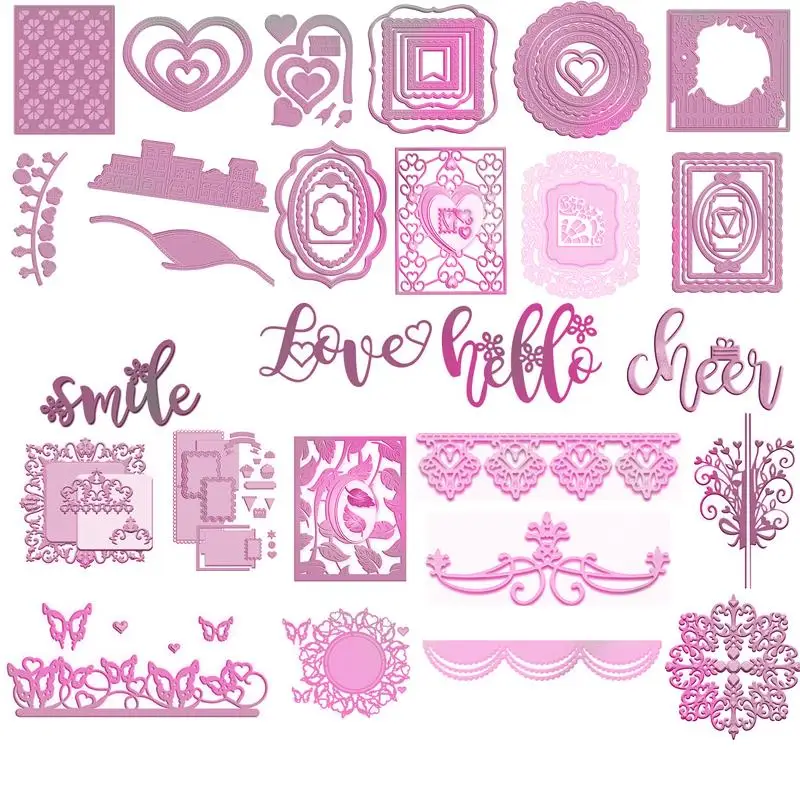 Бабочки &quotHello Love&quot слова альбом металлические Вырубные штампы трафареты для DIY