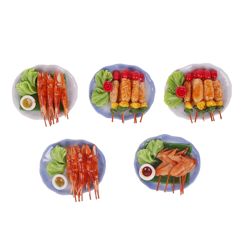 

1:12 Dollhouse Accessories Miniature Simulation Barbecue Dish Decoration This Item Only Contains 1pcs Mini Barbecue Kebabs Tray