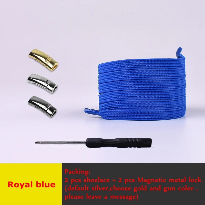Royal blue 1 секунда быстрые магнитные шнурки эластичные плоские шнурки обуви высокого качества без шнурка для отдыха на открытом воздухе кроссовки ленивые шнурки - Цвет: Royal blue