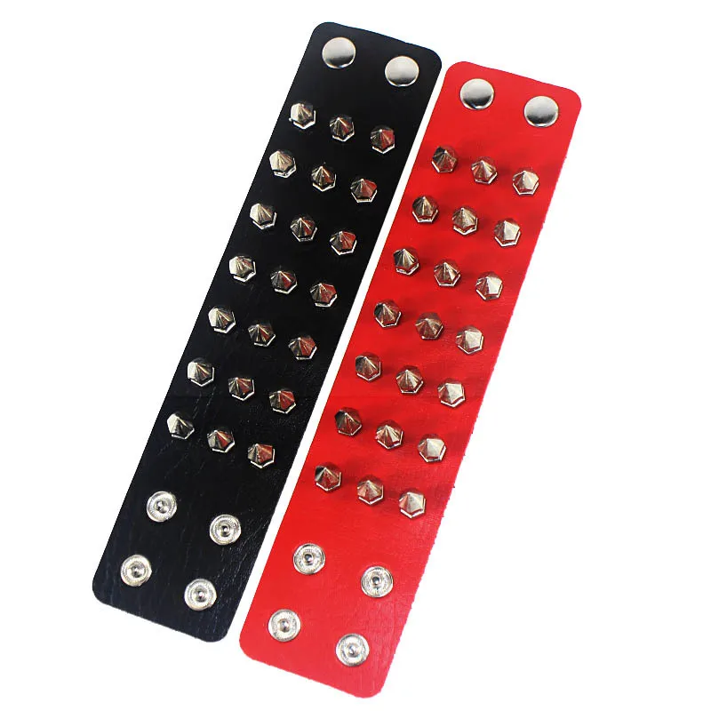 

Three Row Cuspidal Spikes Rivet Stud Wide Cuff PU Leather Punk Gothic Rock Unisex Bracelet Men Jewelry Leather Bracelet