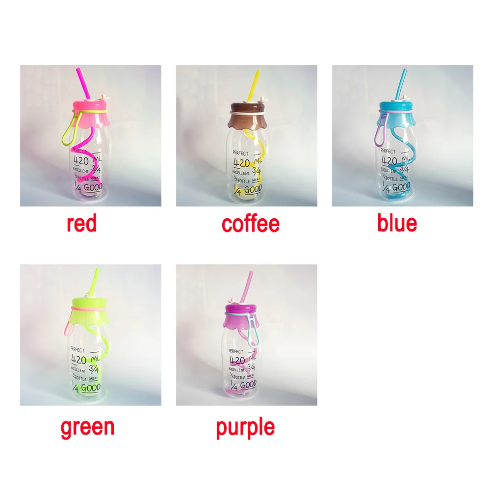 Новое поступление 420 мл прозрачная стеклянная бутылка для фруктового сока крутой