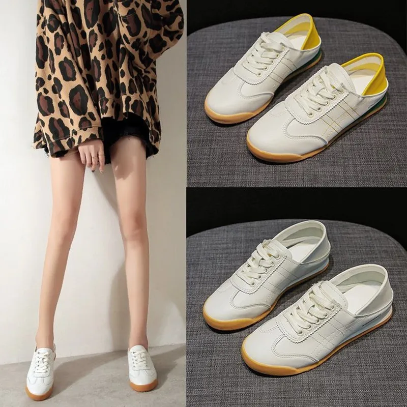 

Women's Sneakers Canvas-Shoes Women Casual White Yellow Leisure Flat Women Running Walking Shoes Chaussures Femme Size 35-40